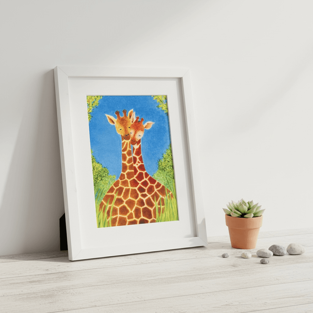 オリジナルデザイン絵葉書『Connected:つながっている』 きりん giraffe | 2枚目
