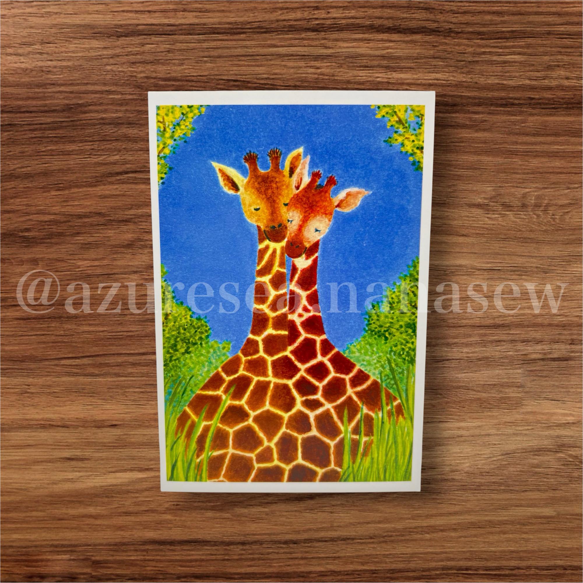 オリジナルデザイン絵葉書『Connected:つながっている』 きりん giraffe | 3枚目