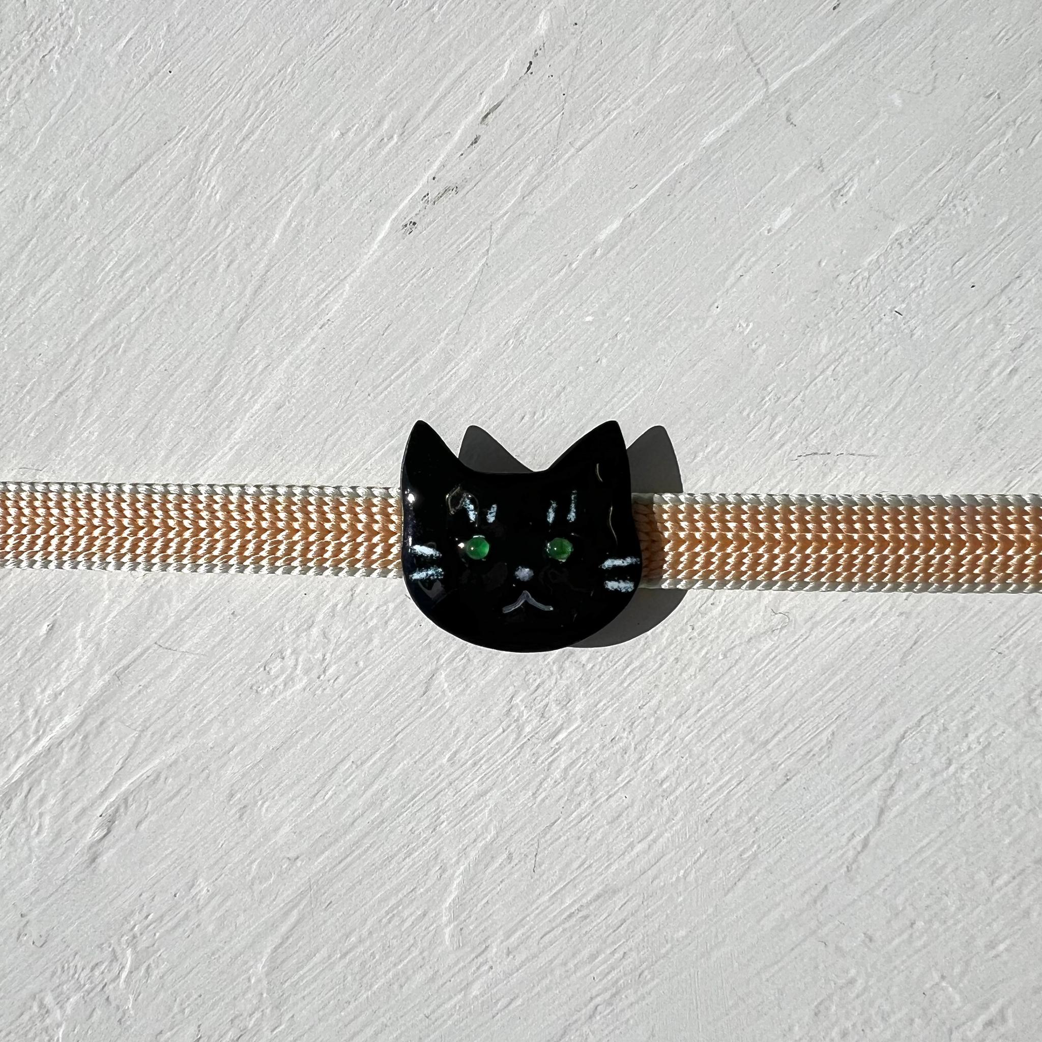 七宝帯留 くろねこ 緑瞳 | 4枚目