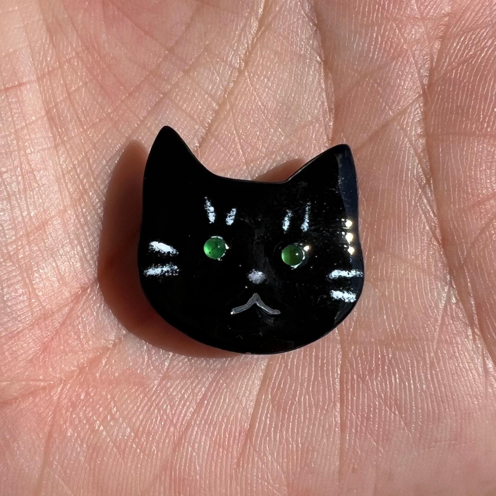 七宝帯留 くろねこ 緑瞳 | 6枚目